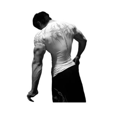 Imagem de Camiseta De Compressão Unissex Com Estampa Gótica Em Metal, Estilo Pun