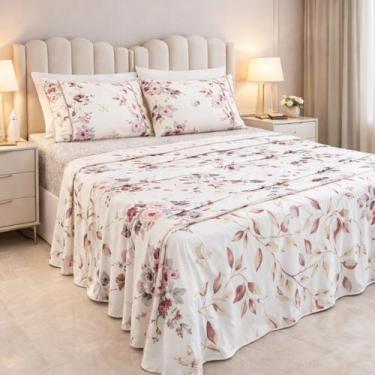 Imagem de Jogo Cama King Size Algodao Juliette Tecido Estampado Premium CONFORT 