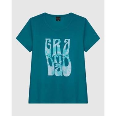 Imagem de Camiseta Feminina Manga Curta Estampa Frontal Em Malha Algodão-Feminino