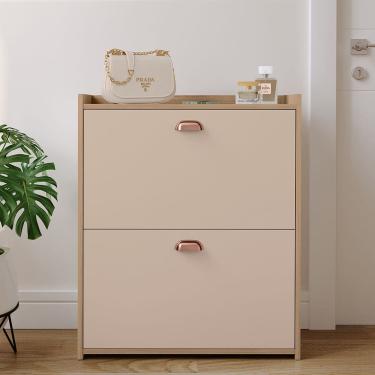 Imagem de Sapateira Closet Vertical Organizadora 12 Pares Calçados Unissex Prateleira 2 Andares Gavetas Basculante - Lojas RPM