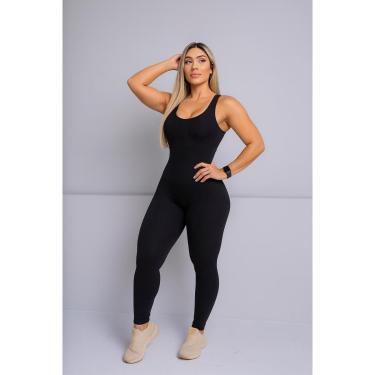 Imagem de Macacão Longo Legg Fitness Canelado Poliamida Com Bojo-Feminino