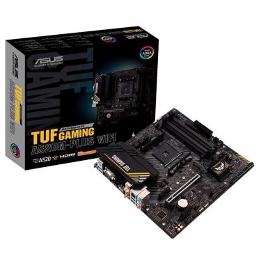 Imagem de Placa-Mãe ASUS TUF GAMING A520M-PLUS WIFI, AMD AM4, RGB, mATX, DDR4, Preto - 90MB17F0-M0EAY0-Unissex
