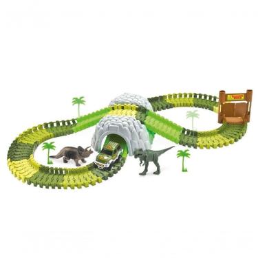 Imagem de Pista Dinossauro Track Com Túnel E Acessórios - 109 Peças - Dm Toys
