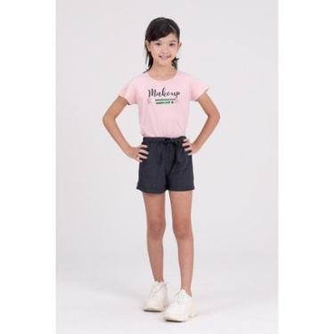 Imagem de Conjunto Infantil Menina Manga Evasê Makeup Rosa-Feminino