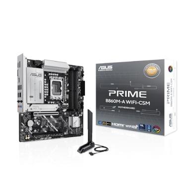 Imagem de ASUS Prime B860M-A WiFi-CSM oferece DDR5, PCIe 5.0, dois slots M.2, Wi-Fi 6E, Ethernet de 2,5 GB, USB Type-C, DisplayPort, HDMI™ e dissipador de calor M.2 para desempenho ideal