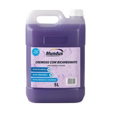 Imagem de Sabão Liquido Com Bicarbonato de Sódio 5L Lava Roupas Cremoso - Mundus