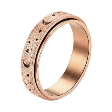 Imagem de Anel Fidget Spinner Em Aço Inoxidável Com Acabamento Fosco Em Forma De