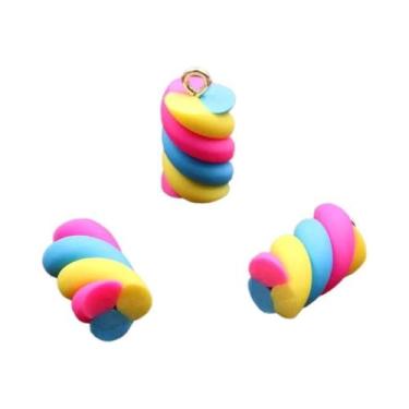 Imagem de Pingentes De Algodão Doce Coloridos Em 6 Cores, 10 Peças, 10x20mm, Kaw