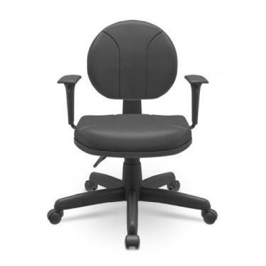 Imagem de Cadeira Operativa Executiva Ergonomica Backsystem Couro Preto - Plaxme