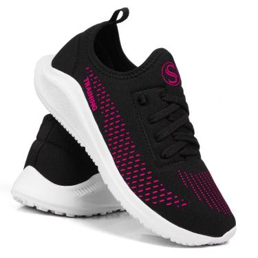 Imagem de Tênis Academia Feminino Rosa Esportivo Corrida Caminhada Treino Leve-Feminino