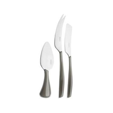 Imagem de CONJUNTO 3 FACAS BUGATTI GLAMOUR PARA QUEIJO SILVER GLSL021F363