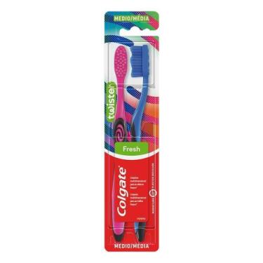Imagem de Escova Colgate Colors Média Sortido - Embalagem com 2 Unidades