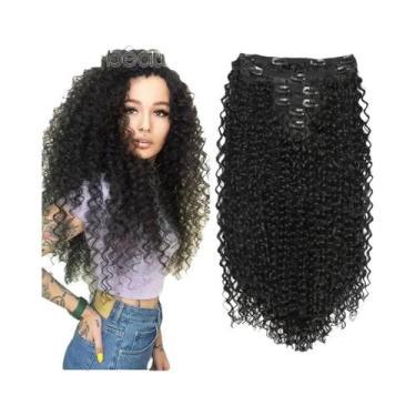 Imagem de Extensão De Cabelo Sintético Cacheado Kinky De 26 Polegadas Com Clipe,