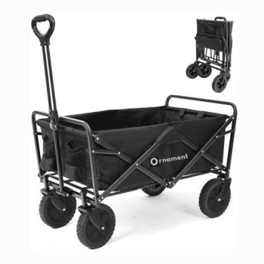 Imagem de Carrinho de Carga Dobrável Multiuso Camping Praia Feira Pet 100KG Orna