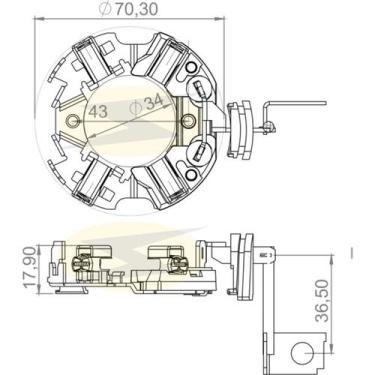 Imagem de Porta escova do motor de partida Chevrolet Astra 1995 a 2011 - UNIFAP