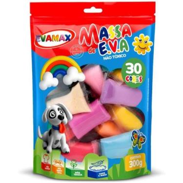Imagem de Massa de EVA 30 Cores Sortidas Total 300G Pacote - Evamax