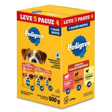 Imagem de Ração Úmida para Cachorro Pedigree Sabor Carne Cordeiro e Frango 100g 