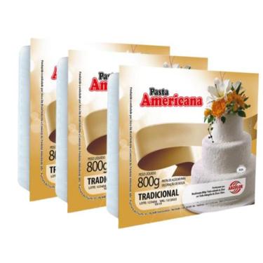 Imagem de Pasta Americana Branca Tradicional Arcolor 800g - 3 unid