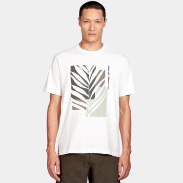 Imagem de Camiseta Aramis Folhagem Pr26 Off White Masculino, XGG