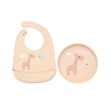 Imagem de Kit Cloudy Buba Pratinho + Babador Girafa