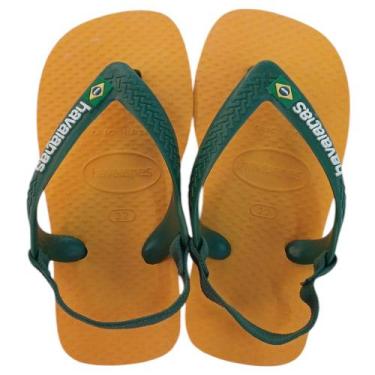 Imagem de Chinelo Infantil Havaianas N.B. Brasil Logo Baby, Amarelo, Verde, 17/1