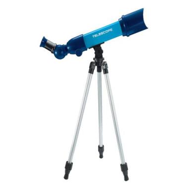 Imagem de Telescópio de Brinquedo com Zoom 40x 60x 80x Ajustável Polibrinq, Azul
