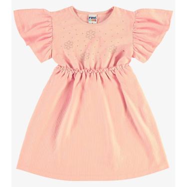 Imagem de Vestido Infantil Malha Texturizada Rovi Kids Rosa