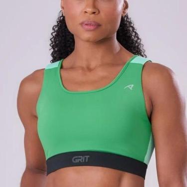 Imagem de Top de Corrida Grit Bossa Ajustavel Reto Feminino Authen, verde/vibran