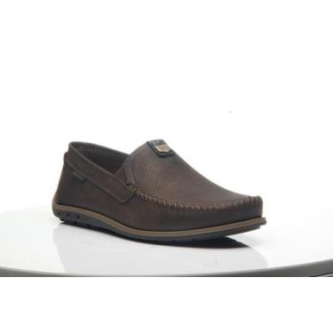 Imagem de Sapatilha Pegada 141603 Masculino Mocassim em Couro - 37, Cravo, 37