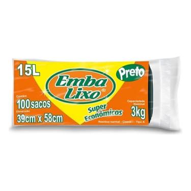 Imagem de Saco De Lixo 15 Litros - 100 Sacos Super Econ Preto -  Kit 4un - Embal