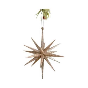 Imagem de Decoração De Árvore De Natal Estrela Explosiva Branca Champanhe, Pinge