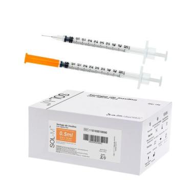 Imagem de Seringa De Insulina 0,5ml 50ui agulha fixa 6mmx0,25mm Blister Individu