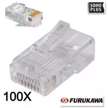 Imagem de 100x Conectores Rj45 Cat5e Macho Plug Furukawa Sohoplus