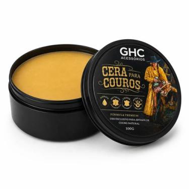 Imagem de Cera P/couro Hidratação Brilho Carro Moto Carnaúba 100g - GHC Acessóri