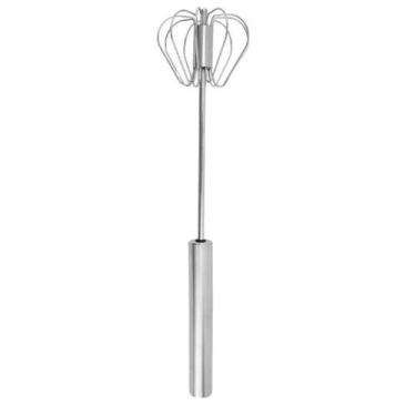 Imagem de Batedor de Claras Com Fricção Aço Inox Cabo Longo Resistente Culinária