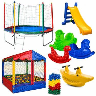 Imagem de Kit Diversão Pula Pula 2,30m Médio Piscina de Bolinhas 1m com 500 Boli