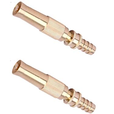 Imagem de 2 peças de bocal de mangueira de latão – bocal de mangueira de alta pressão para mangueira de jardim – pulverizador de bocal de mangueira de água de fácil torção – pulverizador de bocal de latão para lavagem de carro – bocal de spray de mangueira de latão para mangueira
