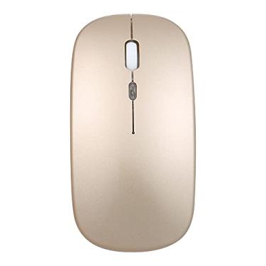 Imagem de Mouse sem fio ergonômico fino 2.4G BT 5.0 sem ruído 3 Níveis de DPI ajustáveis Mouse recarregável para laptop, computador, cinza