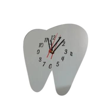 Imagem de Relógio Acrílico Dente Espelhado Escritório Dentista