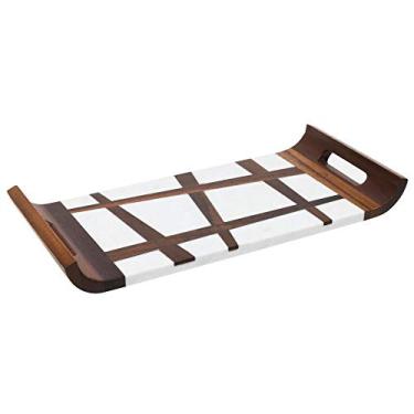 Imagem de BANDEJA LINHAS EM MADEIRA E MARMORE