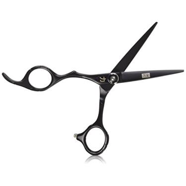 Imagem de ShearsDirect Tesoura canhoto de titânio de aço inoxidável, preta, 14 cm, 113 g