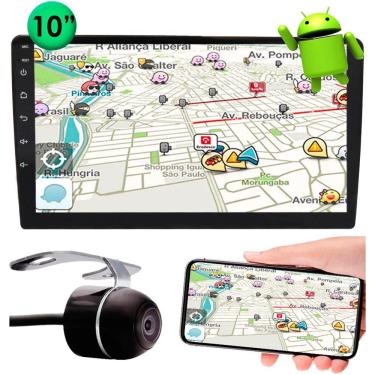 Imagem de Multimídia H-Tech 2 Din Android HT-9610 10" Polegadas Espelhamento GPS Bluetooth USB + Câmera de Ré