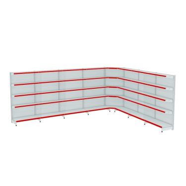 Imagem de Gondola Parede 170 Amapa Flex Kit 7 Metros 1 Canto Branco PE