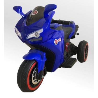 Imagem de Moto Elétrica Infantil Triciclo Elétrico BZ R6 Azul com Ré, 2 Baterias Músicas e Farol BARZI MOTORS