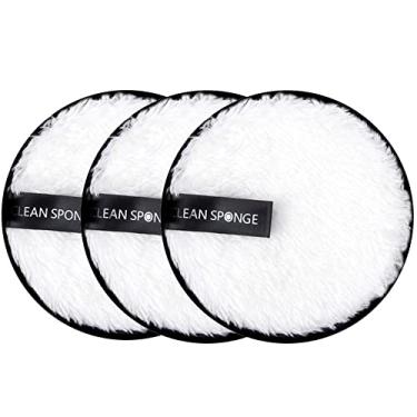 Imagem de 3 Pedaços Almofadas de remoção de maquiagem reutilizáveis Almofadas de limpeza facial reutilizáveis,Panos desmaquilhantes, esponja de uso duplo molhado e seco Generic