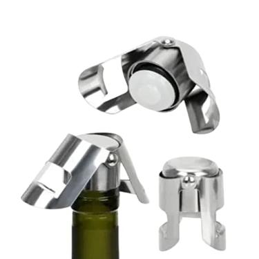 Imagem de Kit 2 Tampa Aço Inoxidável Garrafa Vinho Espumante Champanhe