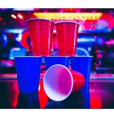 Imagem de Copo Americano Descartável Beer Pong Red 50un Vermelho Azul