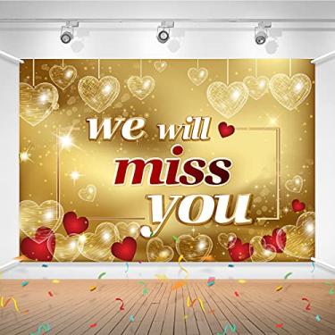 Imagem de Aonbon Faixa dourada de fundo We Will Miss You, decoração de festa indo embora / aposentadoria / Adeus / colega de trabalho saindo de festa