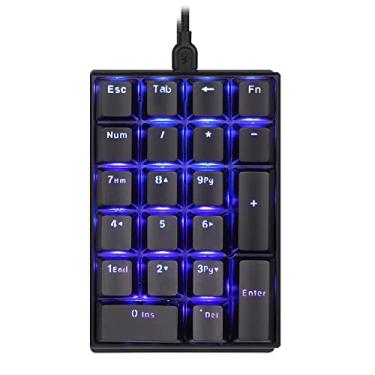 Imagem de Teclado numérico mecânico K23 MotOSPEED Teclado vermelho interruptor com fio 21 teclas mini numpad teclado portátil retroiluminação teclado para jogos layout estendido para caixa, Blue Switch