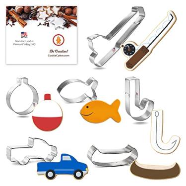 Imagem de Fishing Cookie Cutter Set 6 Pc - Foose Cookie Cutters - USA Tin Plated Steel